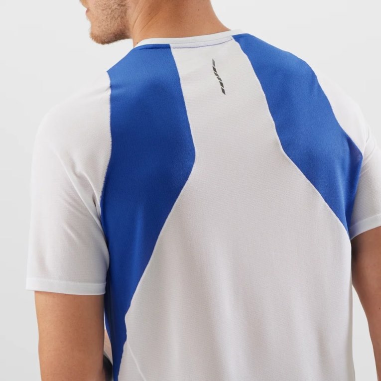 Salomon Sense Aero Short Sleeve Men's T-Shirts Blue / White | CA 49U86